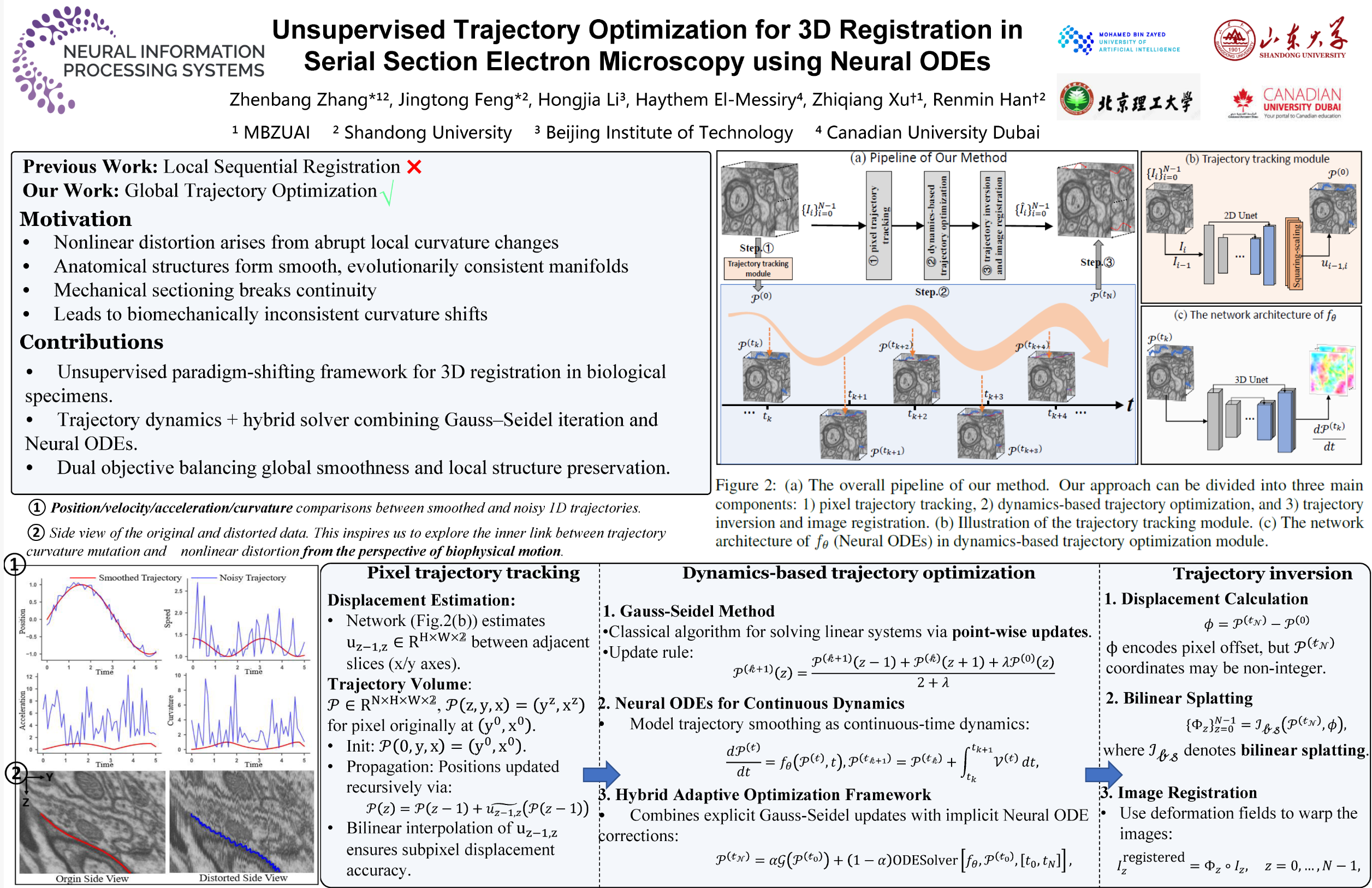 Unsupervised Trajectory Optimization for 3D Registration in Serial Section Electron Microscopy using Neural ODEs